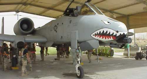 Below: an A-10 Warthog of the