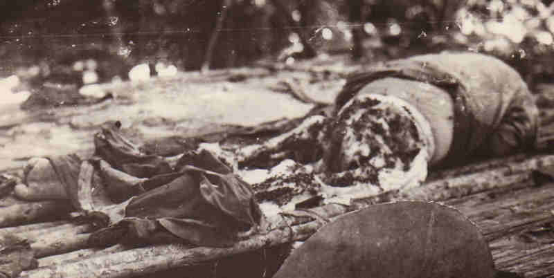 butchered human body on New Guinea